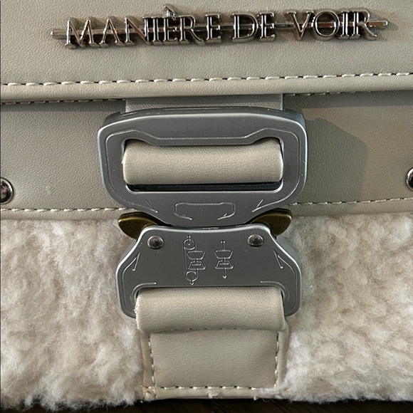 MANIERE DE VOIR Shearling & Leather Bag - Picture 2 of 15